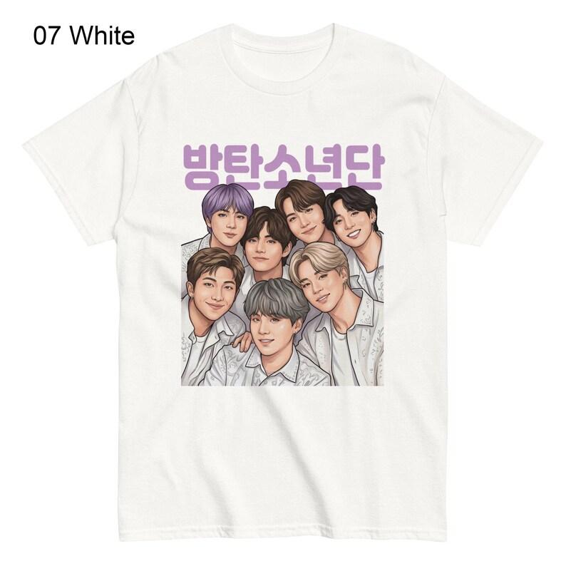 BTS World Tour Graphic T-shirt, Kpop Fan Art Tee, Bangtan Boys Shirt, Cute BTS Illustration Shirt, ARMY Gift, Korean Idol Merch