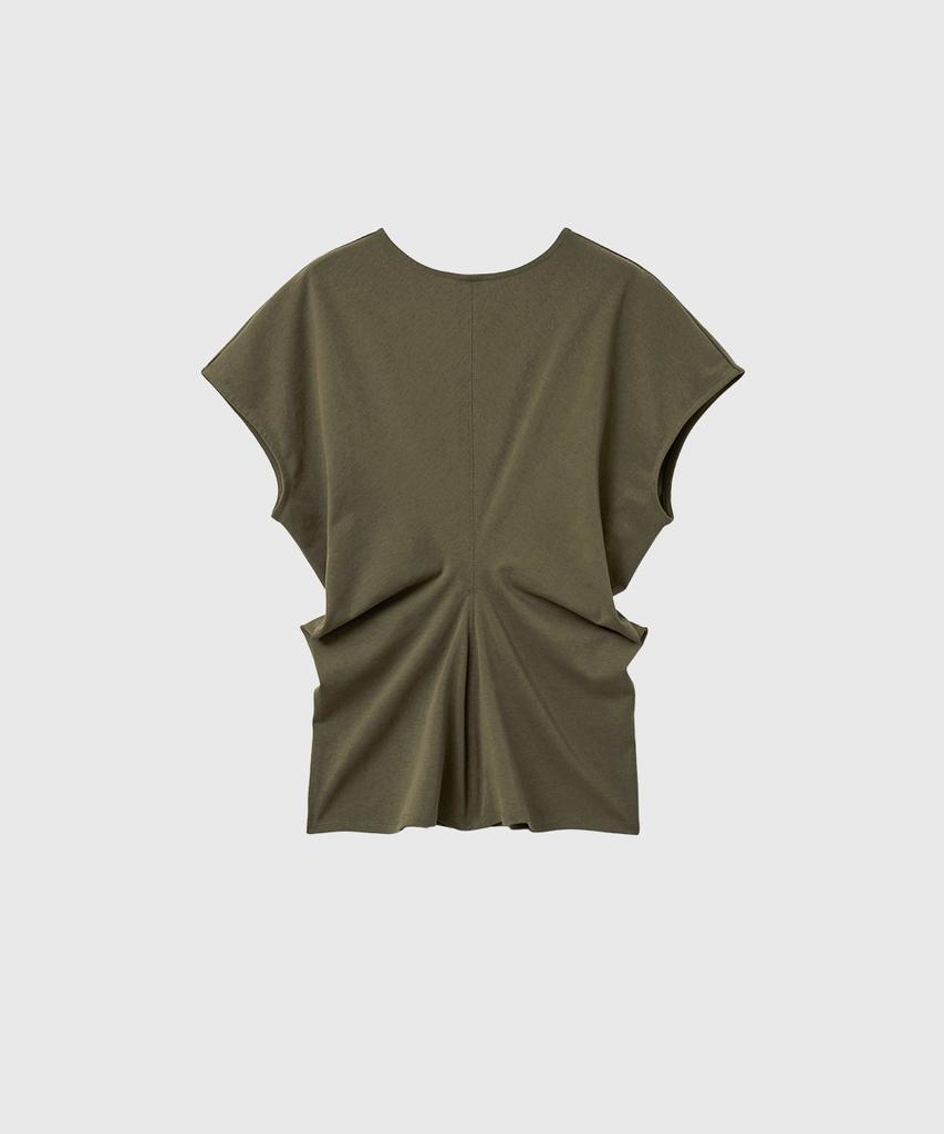 GENERALIDEA Back Point Draped T-Shirt [Khaki] / Gf2Lts524