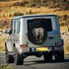 Gray Massive Elephant 2D Print Car Spare Tire Cover for SUVs RVs Trucks Easy Install