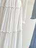 White Ruffle Draped Umbrella Skirt - Spring/Summer 2026 Collection