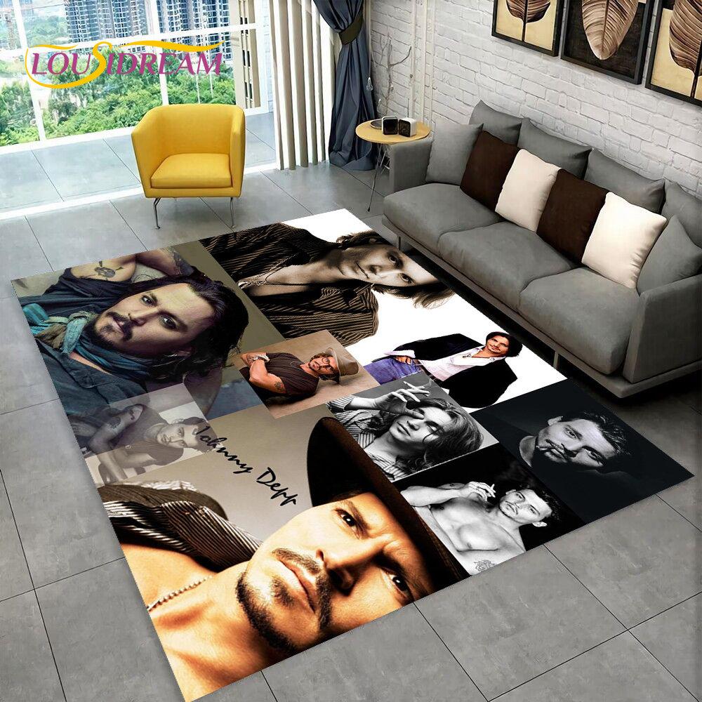 3D Printing Johnny Depp Series Area Rug,Carpet Rug for Home Living Room Bedroom Sofa Doormat Kitchen Decor,Non-slip Floor Mat HD
