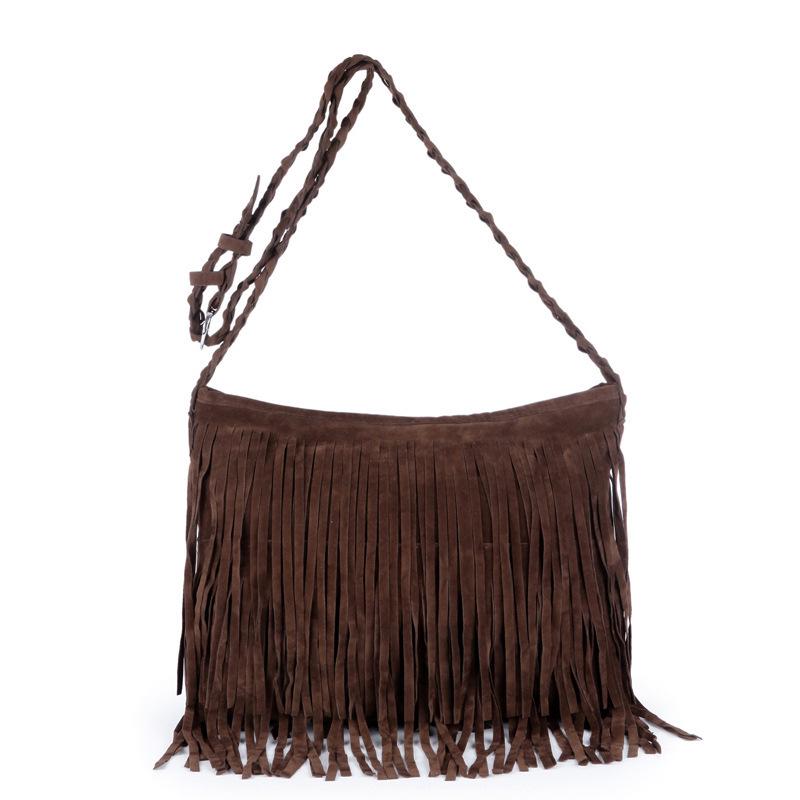 Women's Retro Suede Tassel Crossbody Shoulder Bag