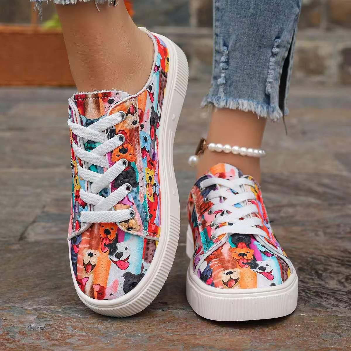 

Rainbow canvas shoes women s spring and autumn low-top one-pedal hand-painted graffiti casual canvas shoes 36