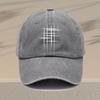 Mens Vintage Washed Baseball Cap  Adjustable Lightweight Retro Geometric Line Print Design Casual Hat for Casual Attire Mult