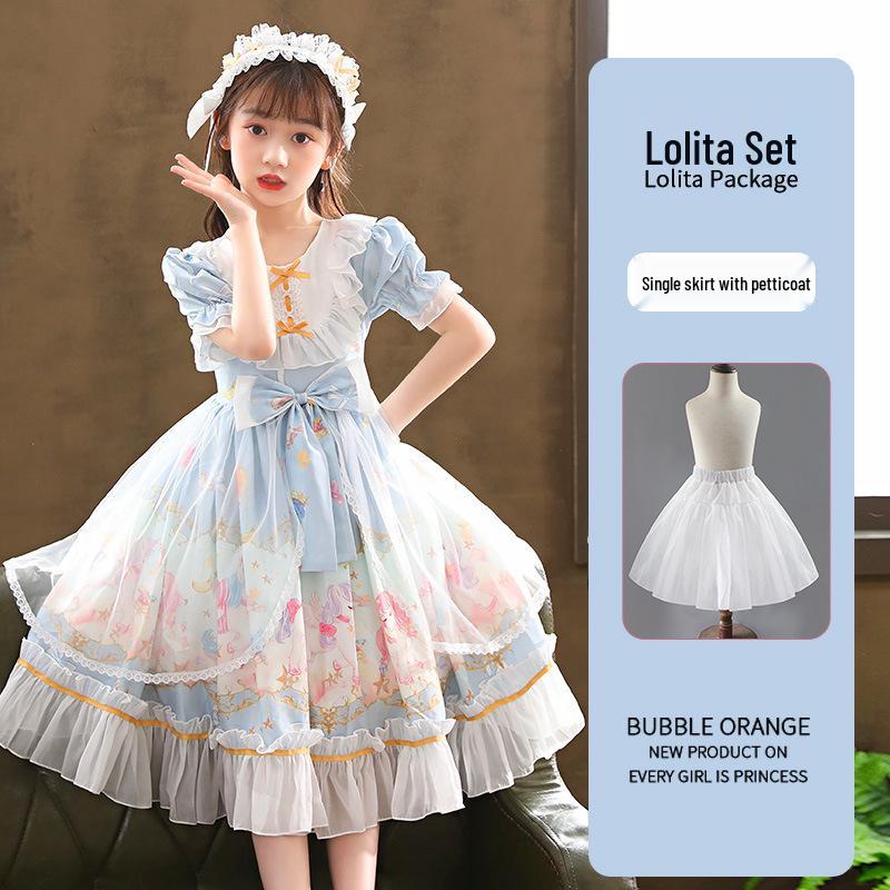 2026 New Lolita Princess Summer Short-Sleeve Stylish Girls' Dress