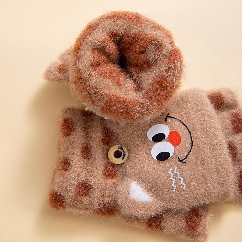 Season thickened cute bare finger writing riding flip half finger warm