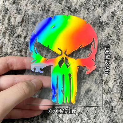 1pc Skull Head Motorcycle Stickers Waterproof Motocross Vinyl Decals Motorbike Fuel Tank Side Fairings Helmet Bicycle Decoration