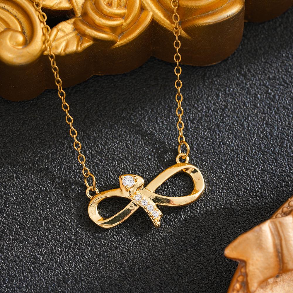 Net Celebrity Love Infinity Micro-Inlaid Necklace - Niche Design, Luxurious Pendant, High-End Clavicle Chain