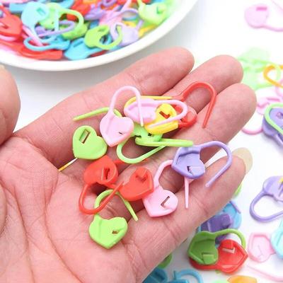 10 stuks plastic hars kleine clip vergrendelende steekmarkeerders haak sluiting breigereedschap naald clip haak naaigereedschap gemengde kleur