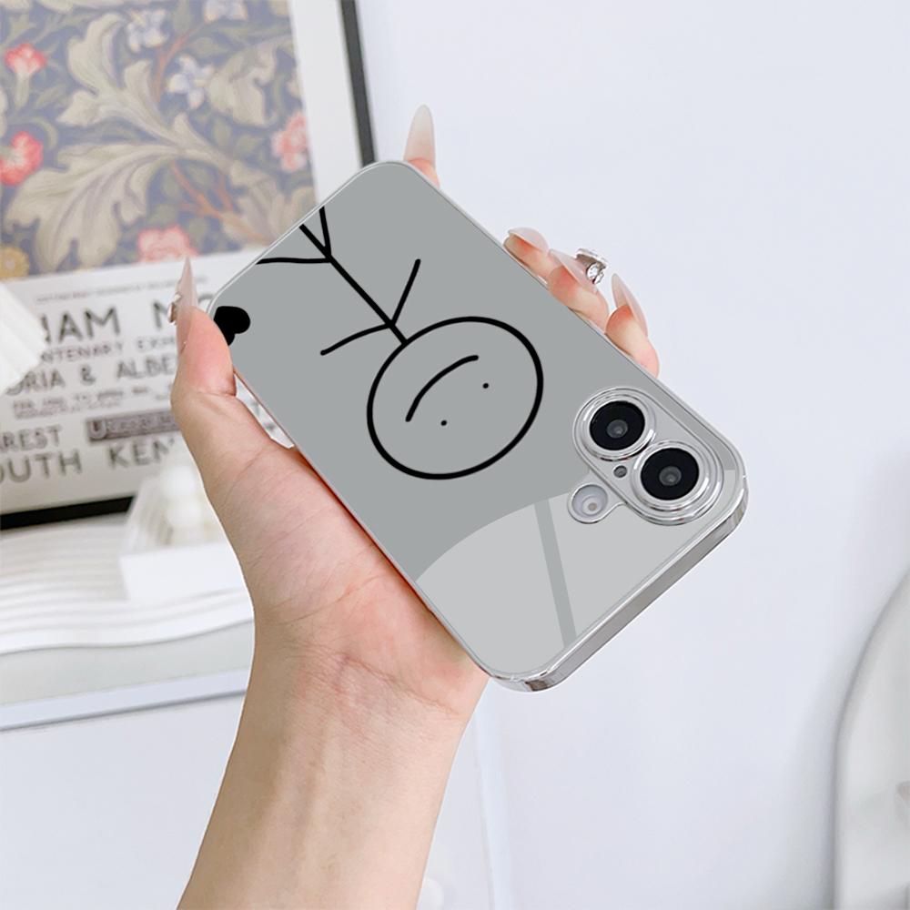 N147 Cartoon Matchman design Phone Case for iPhone 16 15 Pro Max Samsung S24 Ultra A54 A35 Xiaomi Redmi Note 13 Pro Plated Frame Tempered Glass Cover