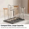 304 Stainless Steel Cup Drying Rack Stand Rabbit Ear Handle 6 Cups Capacity Drainer Holder Rust Proof Mug Drying Rack