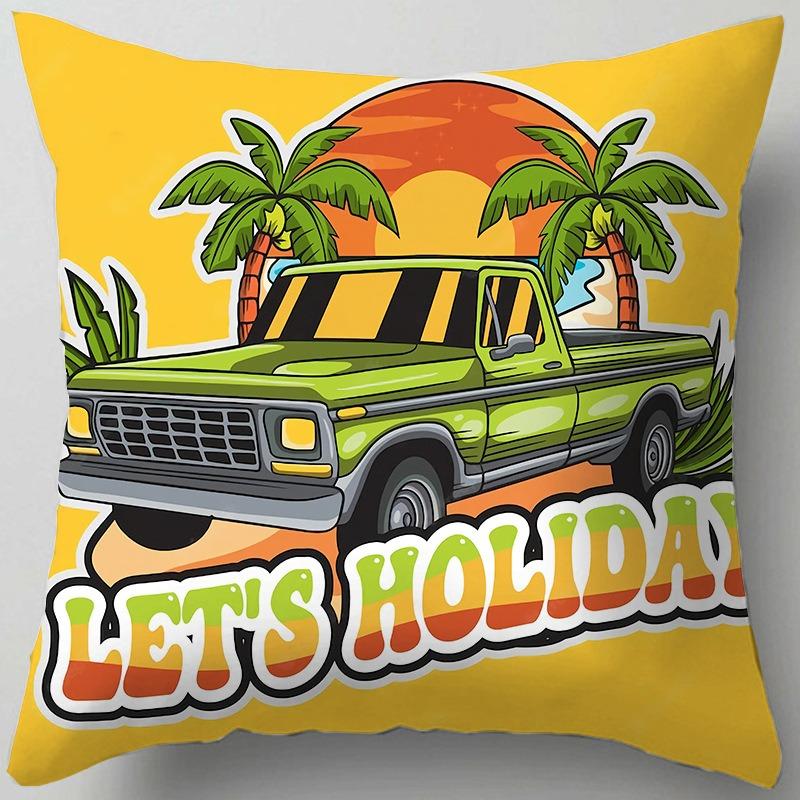 Outdoor Camping Scenery Pillow Case Retro Chair Lumbar Pillow Bedroom Window Sill Bay Window Cushion Cushion Lumbar Pillow