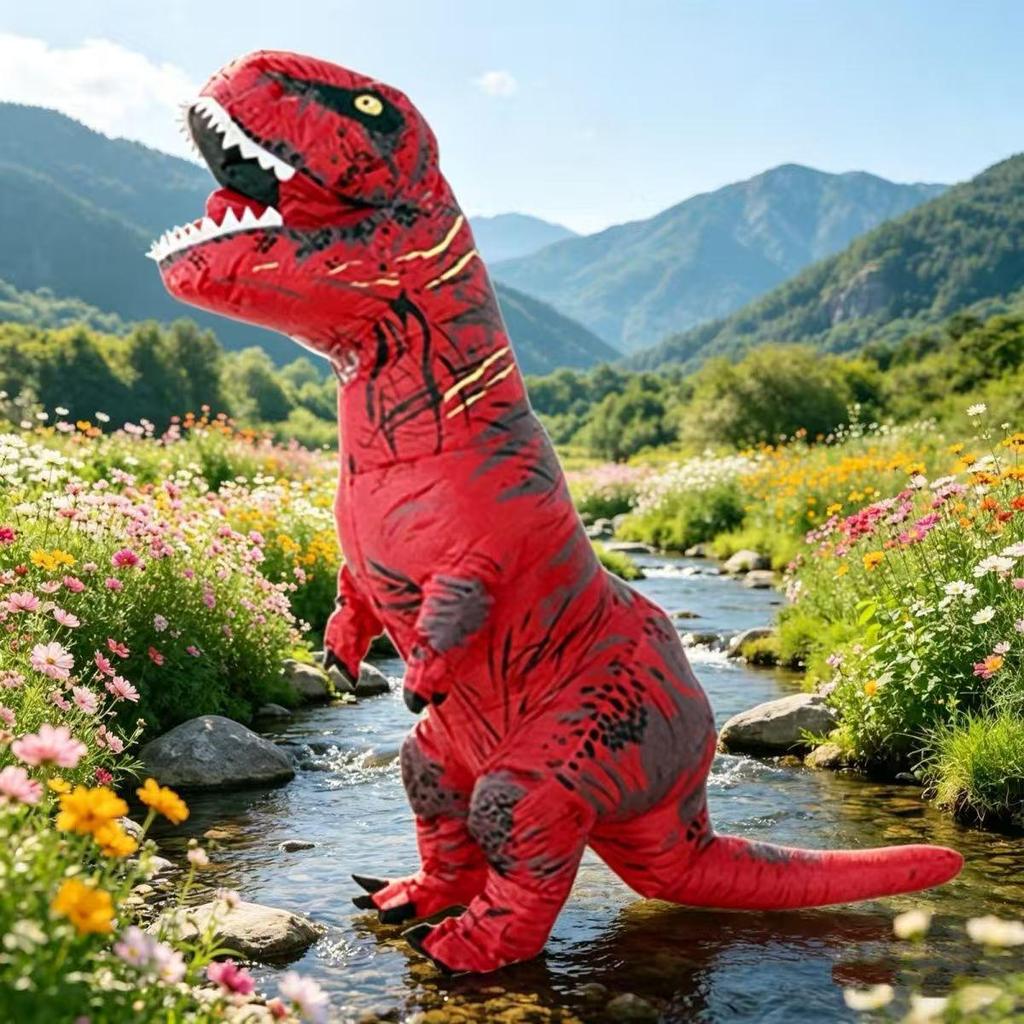 Kids’ Halloween Dinosaur Costume: Inflatable Tyrannosaurus Alien Outfit