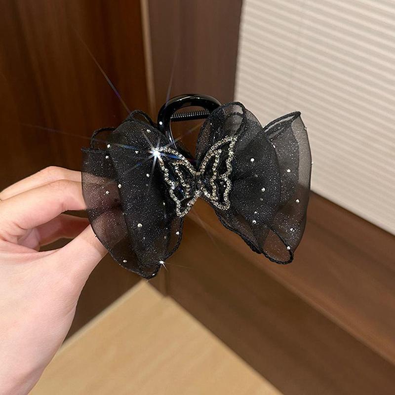 Rhinestone Butterfly Hair Clips Women Temperament Elegant Mesh Hair Clip Fashion Hair Accessories Girl Styling Hairpin Headdre