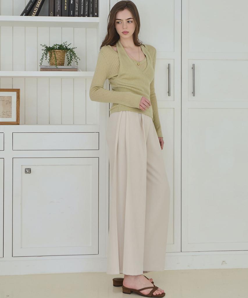 SLOWLOLLI Clean Line Wide Slacks_3 Colors