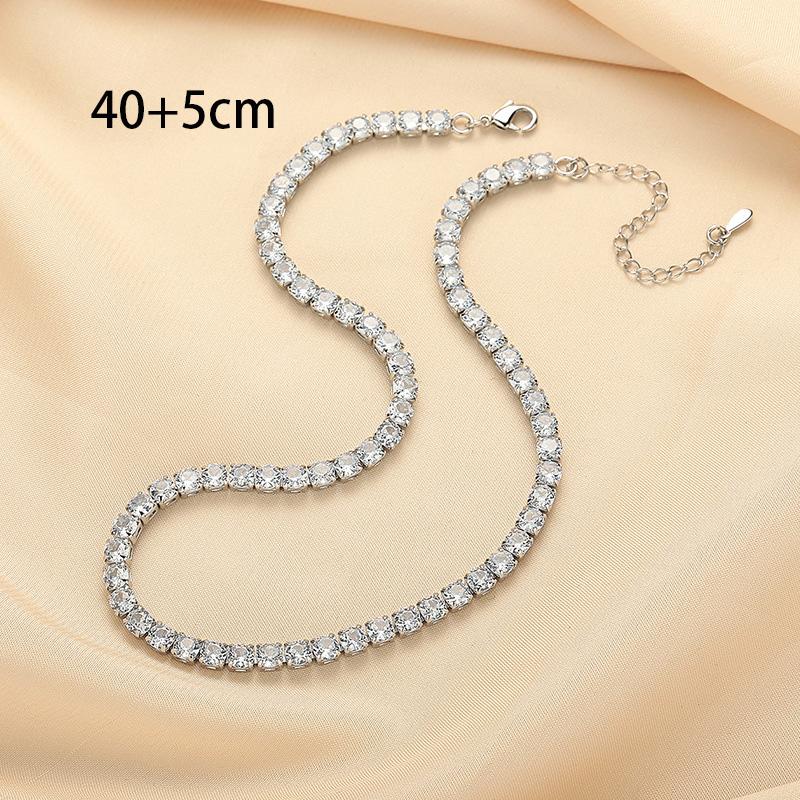 New Full Moissanite Necklace 925 Sterling Silver High Quality Fashion Jewelry For Women Chain Wedding Birthday Party Gift
