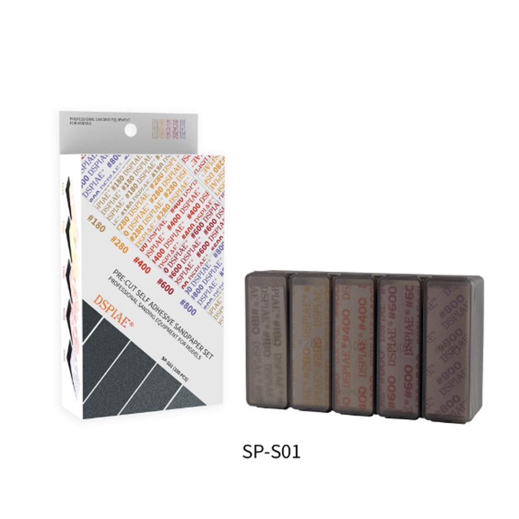 DSPIAE SP-S Pre-Cut Sandpaper Set Self-Adhesive Modeling Tools for DIY Hobby Accessory Model Kit Building Abrasive Sands