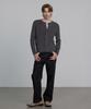 DECOROSO Mix Ribbed Round Cardigan [Charcoal]