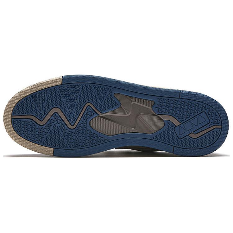 New Anta Non Slip Wear Resistant Shock Absorption Low Top Skateboard Shoes Men's Beige Brown Blue 112448081-3