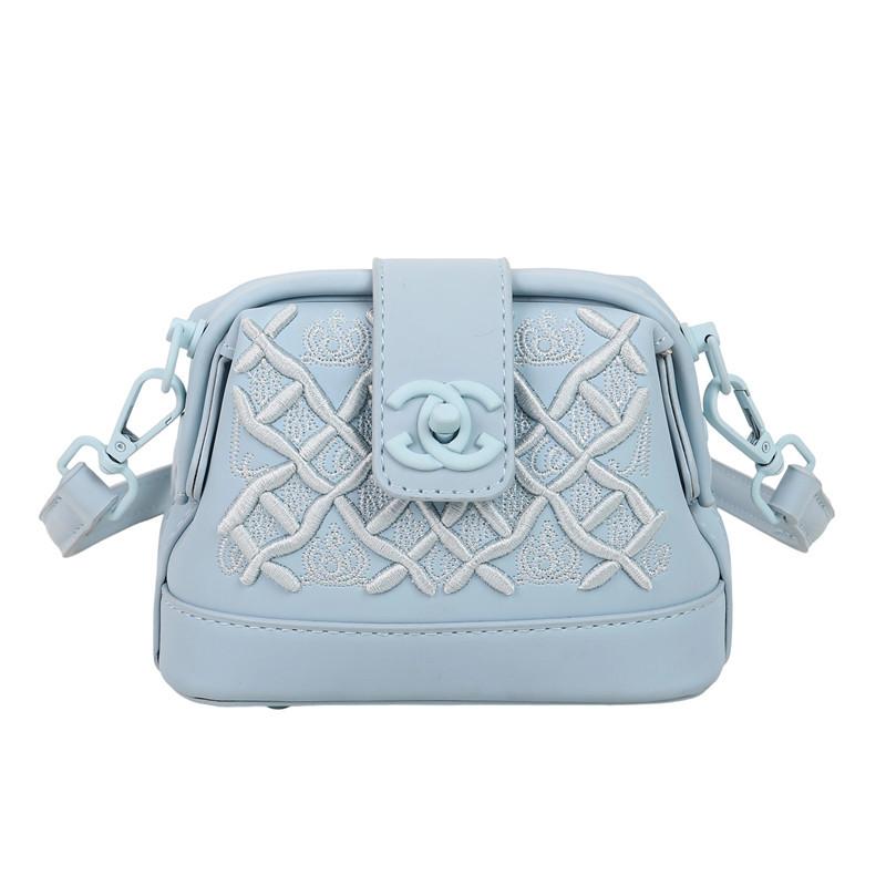 

Сумка-ракушка с вышивкой в стиле тяжелой промышленности, женская новая премиальная текстурированная вышивальная нить, однотонная сумка через плечо