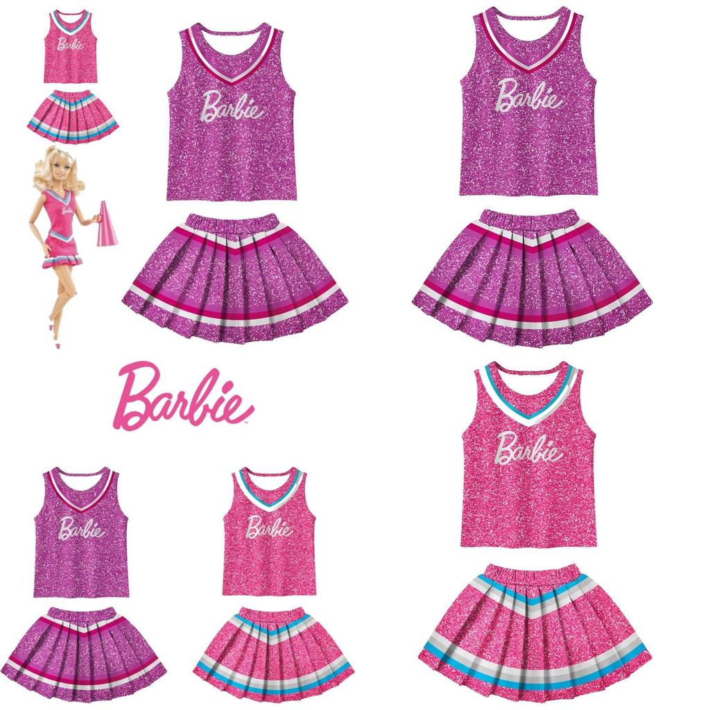 Barbie The Movie Purple Polyester Fiber Cosplay Dress For Kids Sizes)