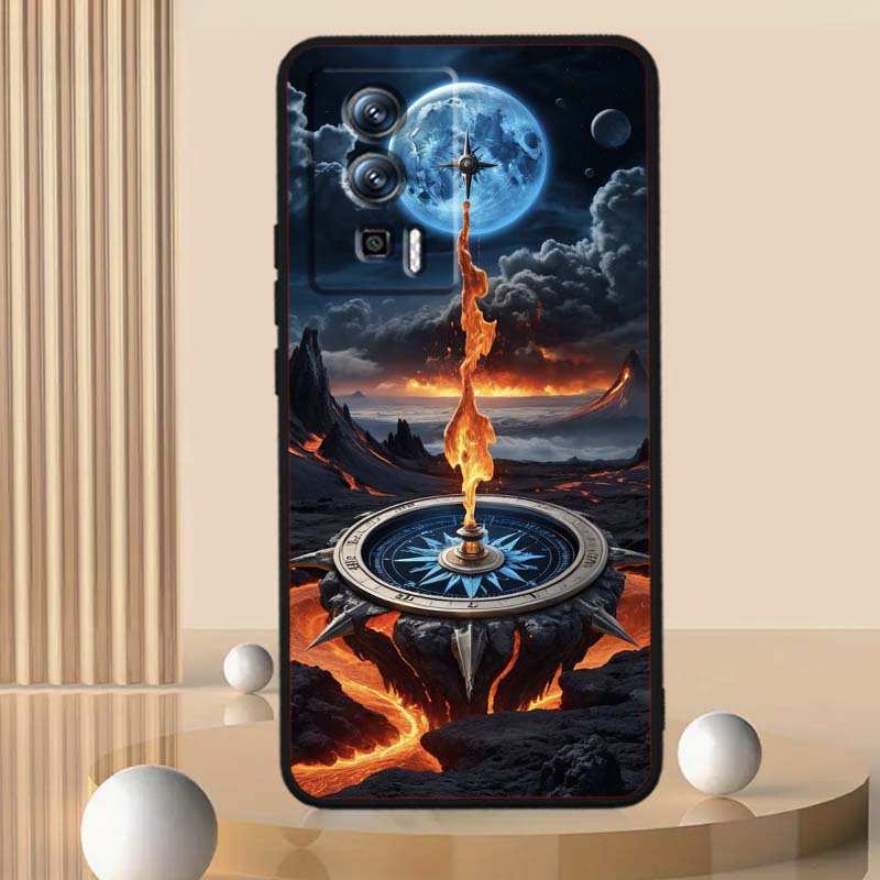 Vintage compass illustration Phone Case For Xiaomi Redmi 12 13C 12C 13 10C 9T A2 9A 9C 7A Note 10S 8T 10 9 8 Pro 4G 5G Black
