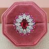 European and American Light Luxury Sapphire Open Ring for Women