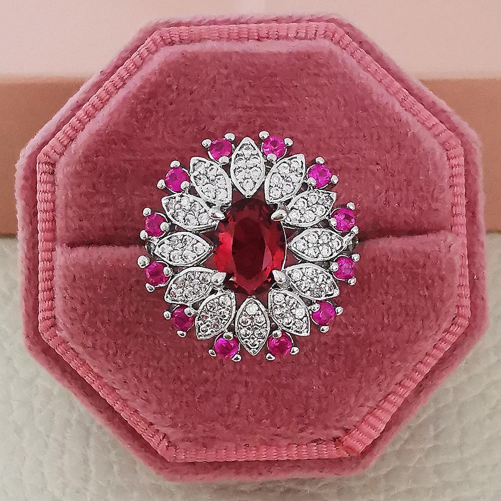 European and American Light Luxury Sapphire Open Ring for Women