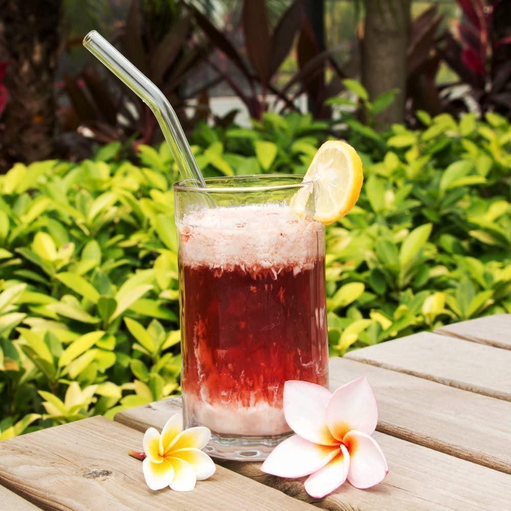 Cannucce in vetro ad alto contenuto borosilicato Cannuccia riutilizzabile ecologica per frullati Cocktail Accessori bar Cannucce con spazzole