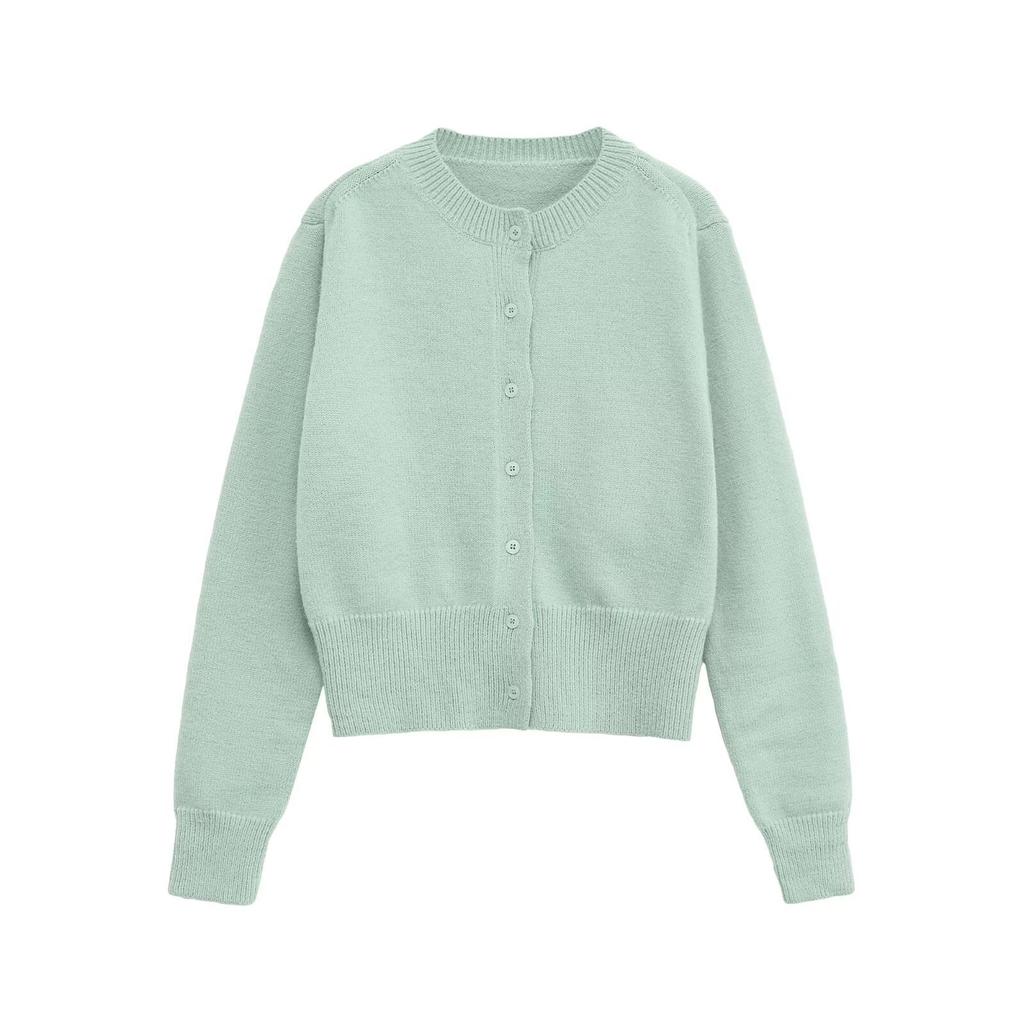 European and American Style, New Women's Clothing, Foreign Style Fashionable Round Neck Threaded Edge Knitted Jacket 5536126