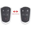 5 Buttons Replacement Key Fob Cover Case Fit For 2015- Cadillac Escalade, CTS, SRX, XT4,XT5, ATS, STS,XD6 CT6 XT5 Keyless Entry Remote Key Fob Shell