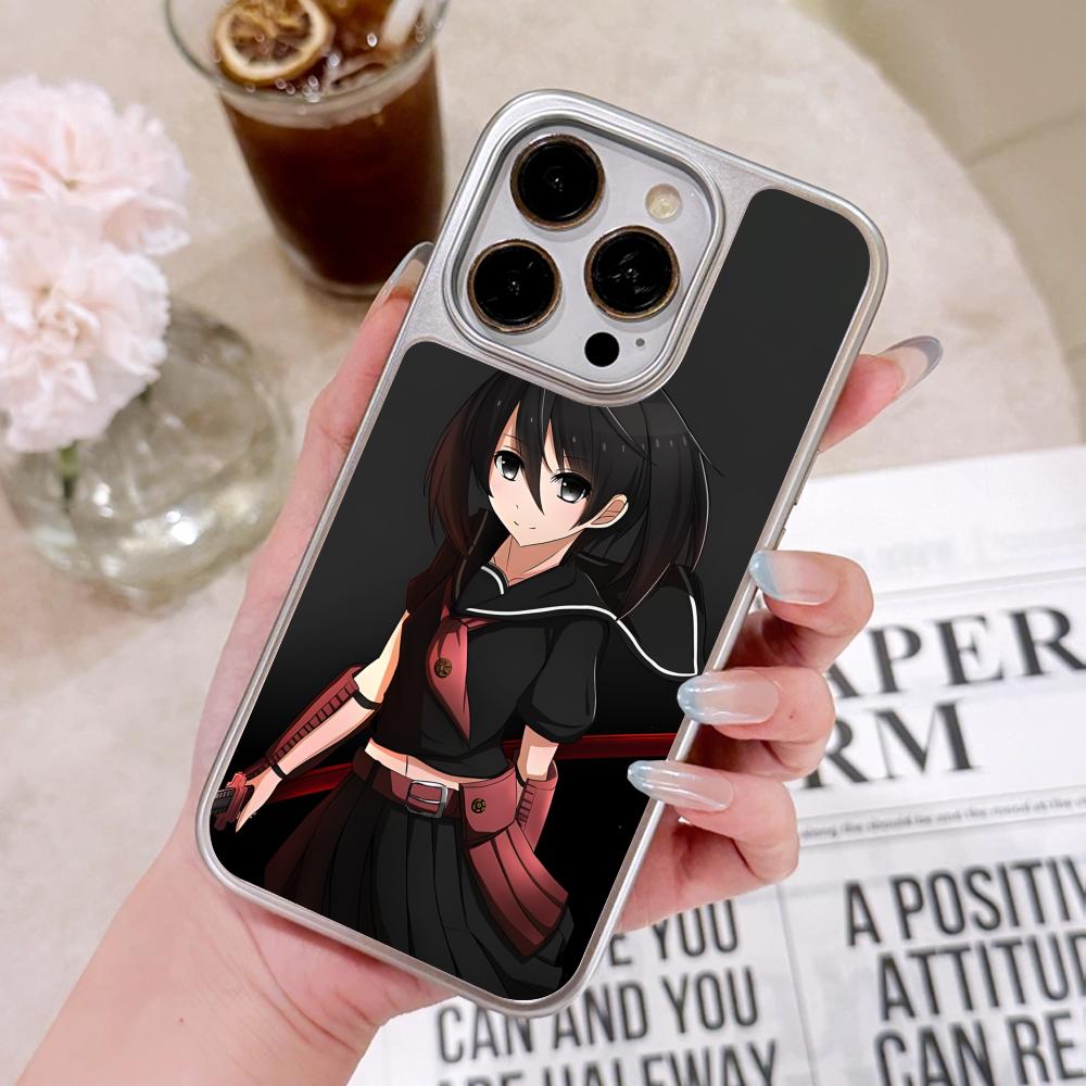 Akame Kurome Silver Plating Mobile Phone Case for iPhone 17 16 15 14 13 12 11 Air Pro Max Plus Colorful Cover