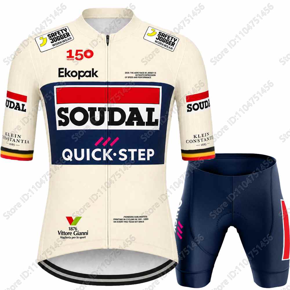 Team Soudal-Quick-Step Cycling Jersey Set Italy Tour Cycling Clothing Men Road Bike Shirt Suit Bicycle Bib Shorts MTB Wear