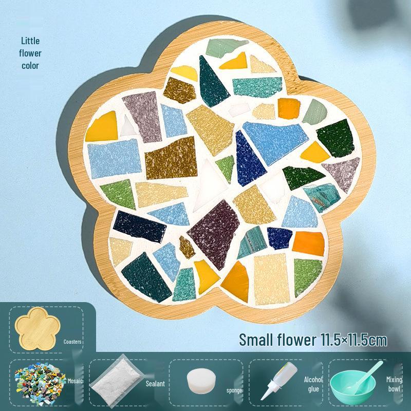 DIY Large Mosaic Coaster Kit: Creative Glass Sticker Pack for Adults & Kids