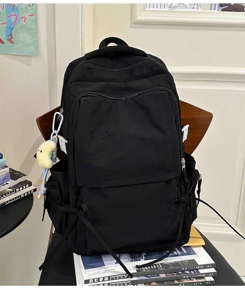 School bag light solid color outdoor travel large capacity back leisure versatile large