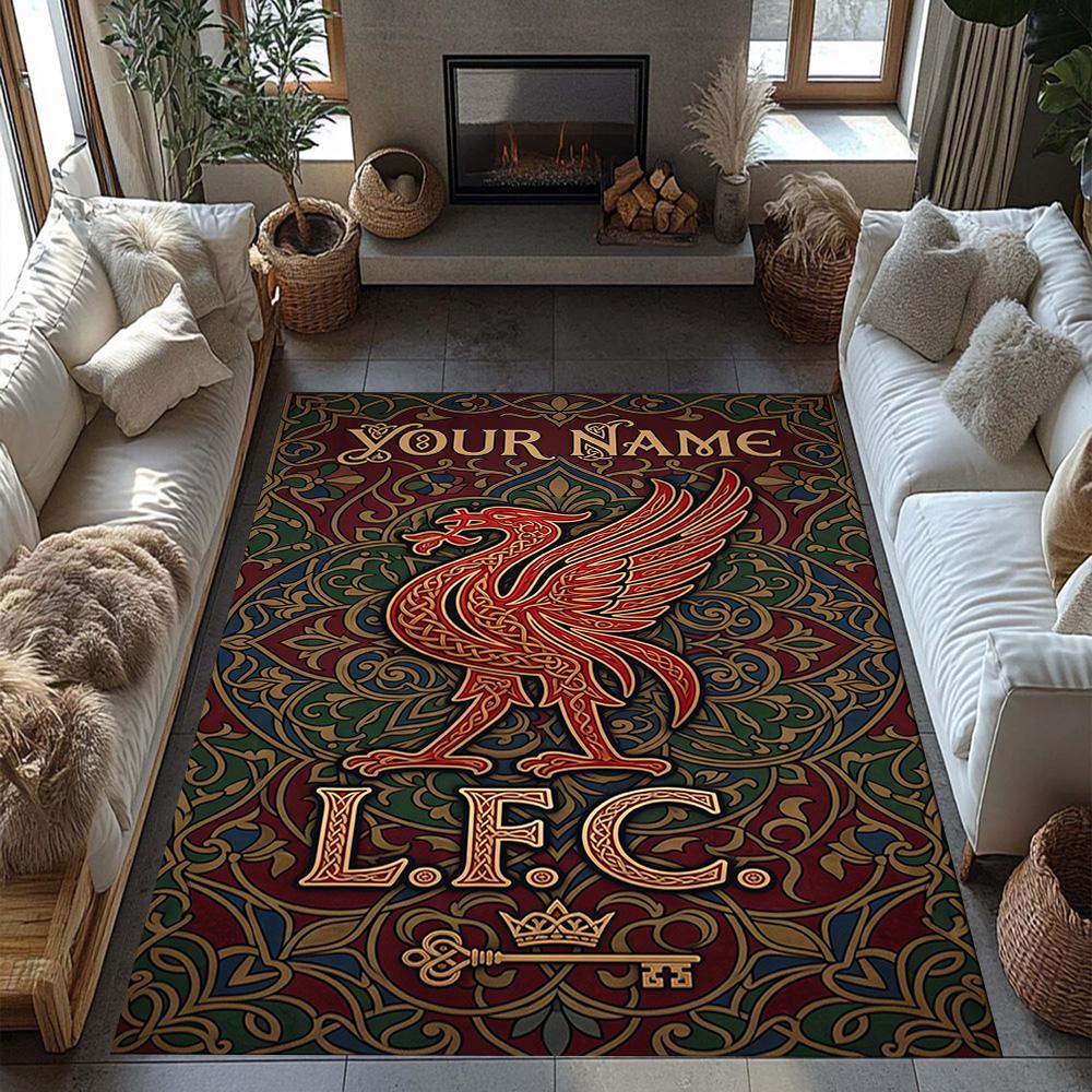 Liverpool Fc Customized Name Area Rug Suitable For Outdoor Balcony Hallway Foyer Antislip Carpet Decorate Offices Perfect Birthdaychristmas Gift Idea