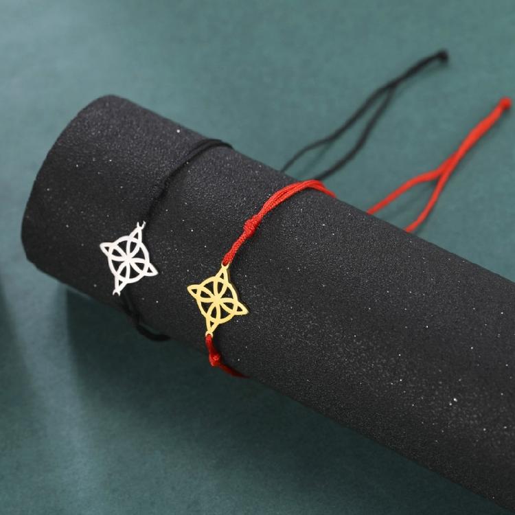 Titanstahl Hexen knoten Anhänger Armband für Damen Herren Jade Schnur Seil Armband