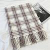 Vintage British Plaid Striped Scarf Autumn Winter Thickened Warm Tassel Wrap Scarf Unisex Imitation Cashmere Coldproof Scarf