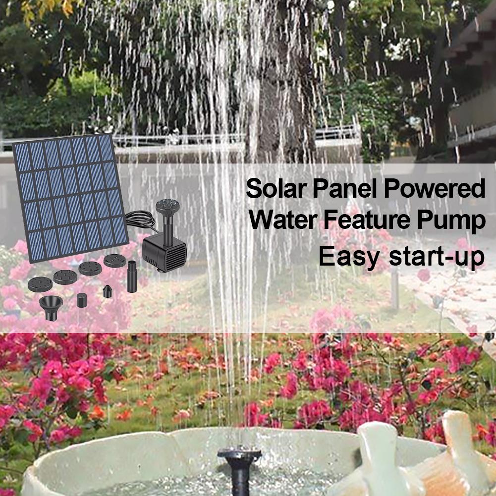 Solar Panel Powered Water Feature Pump Solar Powered Fountain Water Pump Solar Pond Pump for Garden Pool Pond Aquarium Fountain