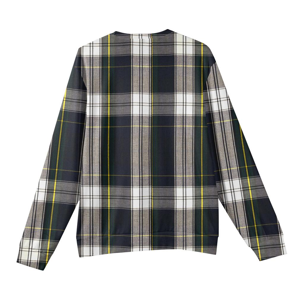 Męski sweter z okrągłym dekoltem, długim rękawem i prążkowanej dzianiny