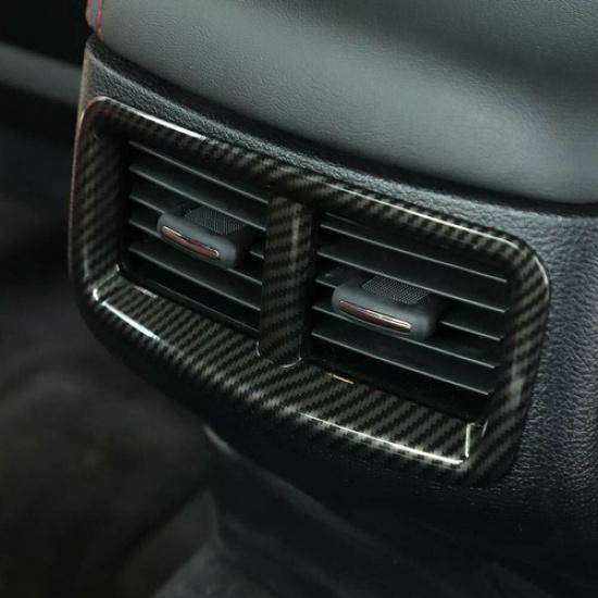 Carbon Fiber ABS Rear Air Vent Outlet Panel Trim Frame For Dodge Challenger 15+