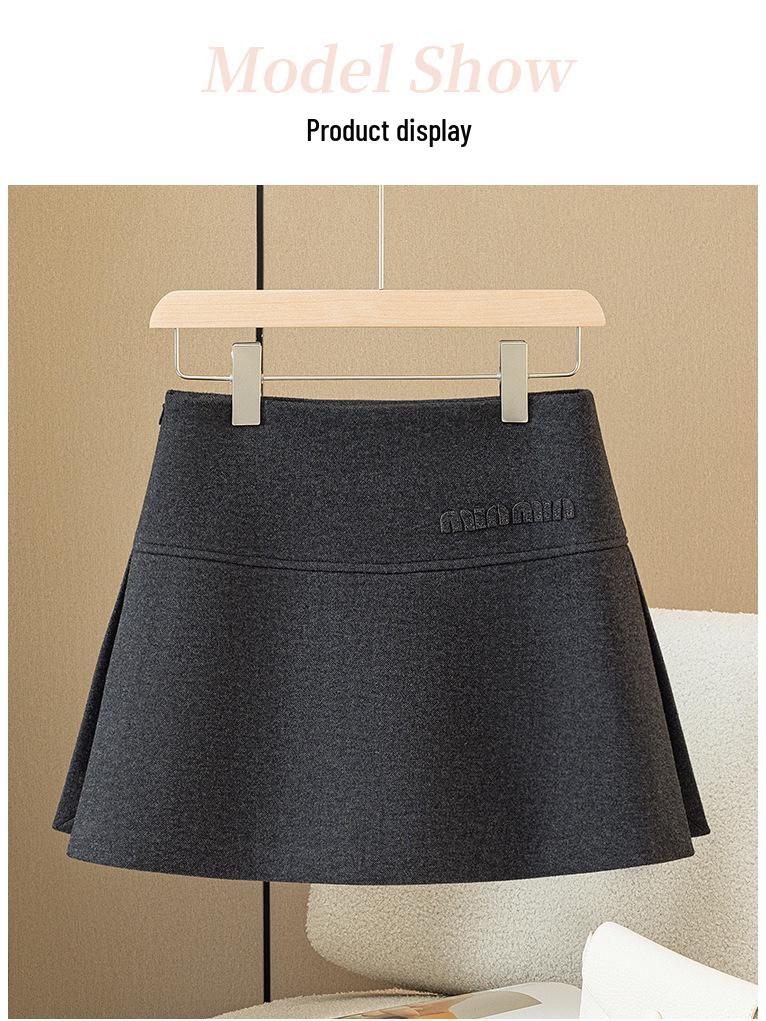 2025 Autumn/Winter High Waist Stretch Woolen Skirt Shorts for Adults