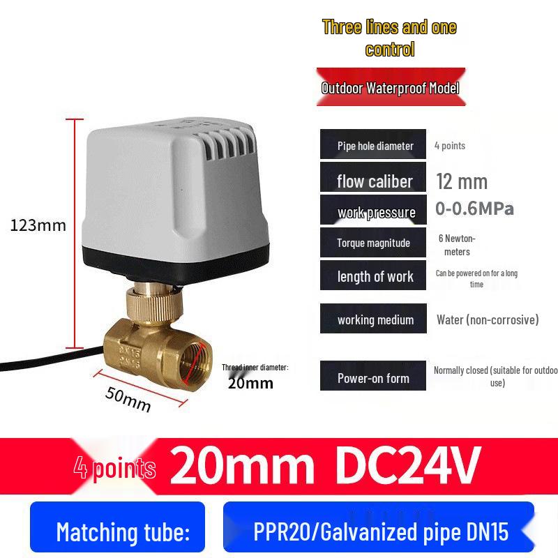 220V DN15 Měděný závitový elektrický kulový ventil pro regulaci vody