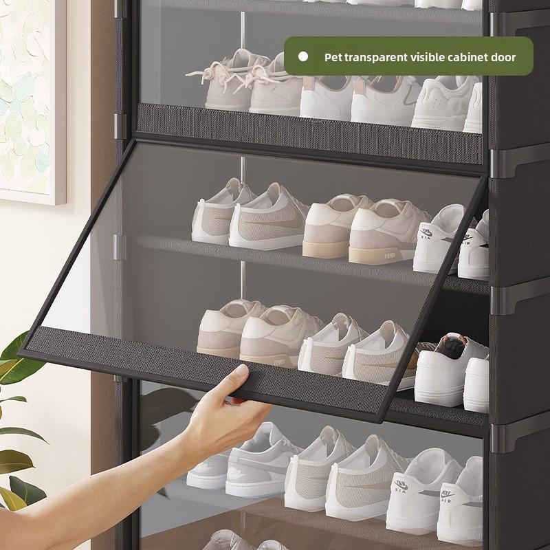 Vlies-Schuhregal, mehrstöckiger staubdichter transparenter Schuh-Organizer, robust für Eingangsbereich, Studentenwohnheim