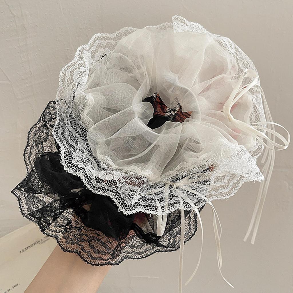 Cute Tulip Flower Large Intestine Scrunchie for Girls Sweet Head Ornament Headband Ribbon Hair Tie Fashion Hair Accessories