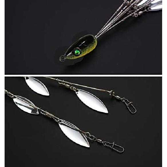 Alabama Rig for Bass Fishing Lure Bait 5 Arms Umbrella A-Rig Swimbait with 4 Willow Leaf Blades for Trout Perch Walleye Freshwater/Saltwater Boat