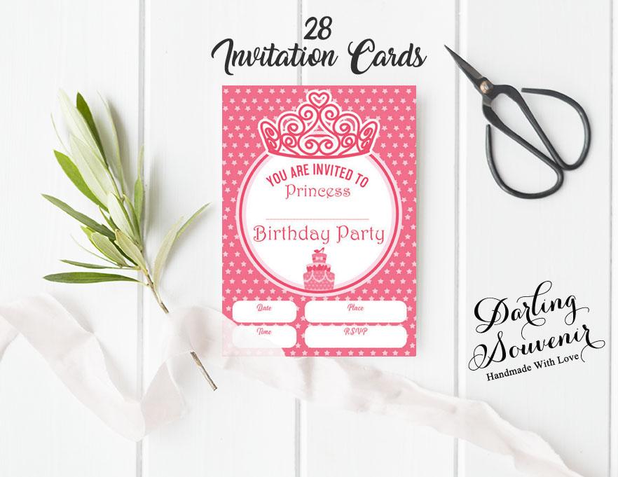 Darling Souvenir Rosa Cartão de Convite de Aniversário Imprimível Preencher ou Escrever Convites em Branco Suprimentos de Festa Pacote de 28 5 x 7