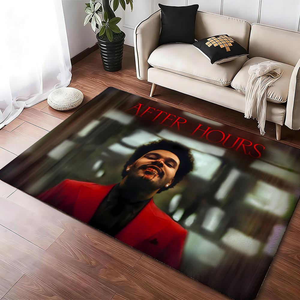 Singer The W-Weeknd Music Floor Mat Soft Thickened Absorbent Non-Slip Bedroom Living Room Door Mat Home Decor Flannel Rugs