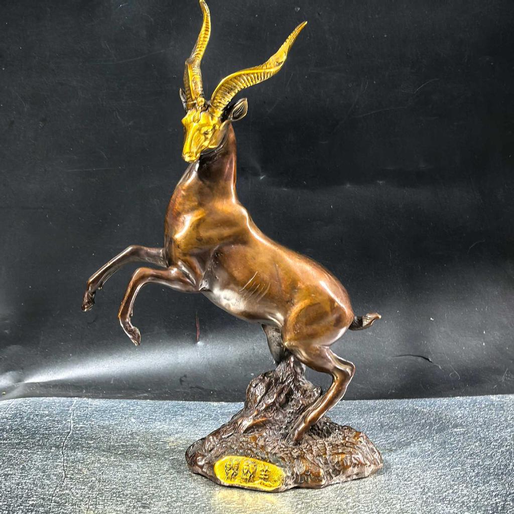 Gilt copper zodiac sheep figurine for home decor, wine cabinet, living room, office, study , opening decoration, house