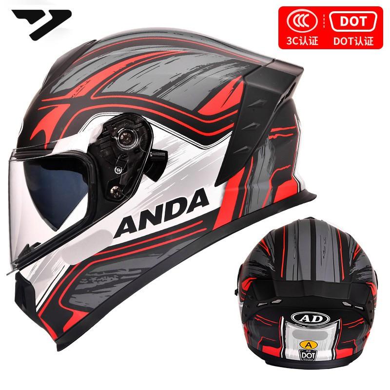DOT 3C Certified Full Face Motorcycle Helmet Men Women All-Season Riding Safety Gear With Multiple Visor Options